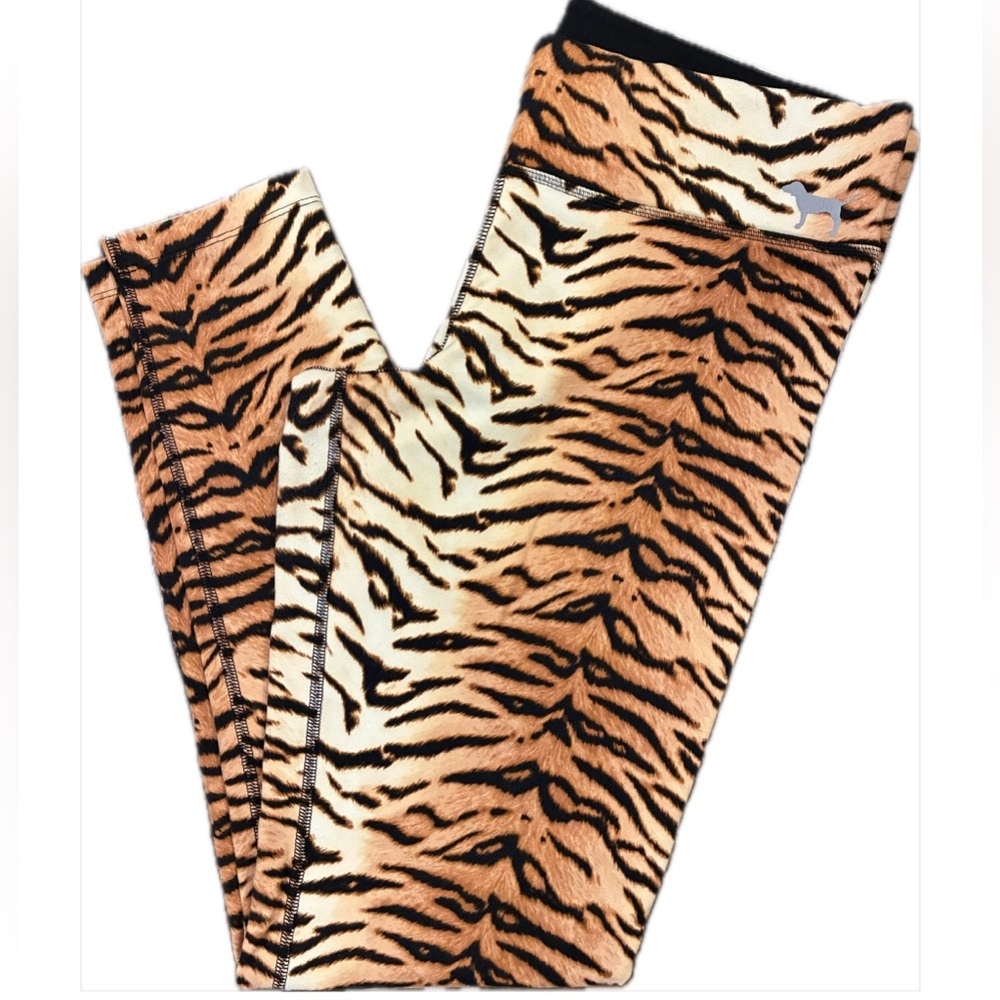 PINK Victoria's Secret Tiger Stripe Yoga Leggings Sz Medium Like New RARE